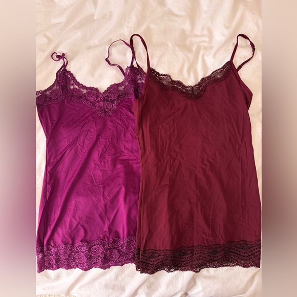 Smart Set Tops - Smart Set Purple and Burgundy Camisole Duo